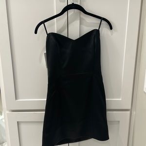 NWT little black strapless satin dress